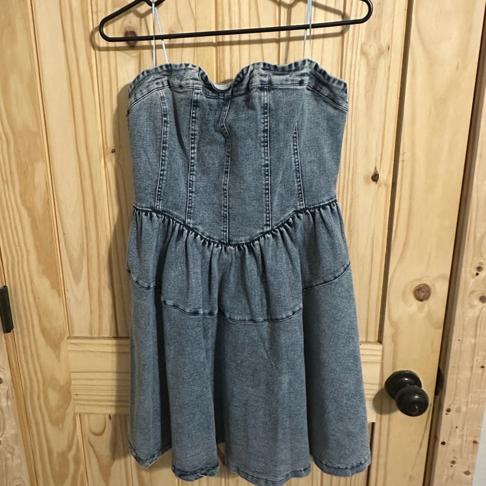 Strapless Denim Dress